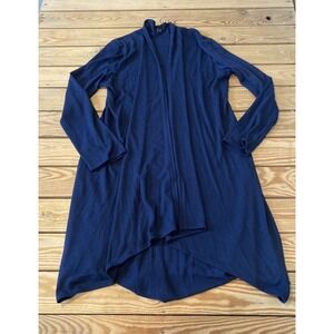 82 Days Open Front Duster Cardigan Size Large Women’s Navy